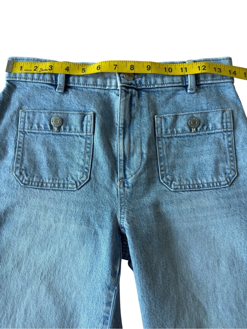 LOFT Palmer Denim Wide Leg Crop Pants Size 25 In Refined Blue - Picture 4 of 10